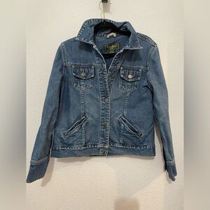 Eddie Bauer Denim Jean Jacket Women’s Classic Button up Collared Western Large